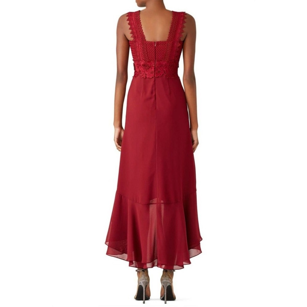 Unitedwood high low Jodie cocktail dress floral lace crochet red cocktail party - Picture 5 of 16